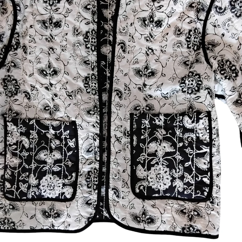 Tulip Reversible Quilted Jacket Womens XL Cottagecore Bohemian Boho Quiet Luxury - Picture 7 of 9